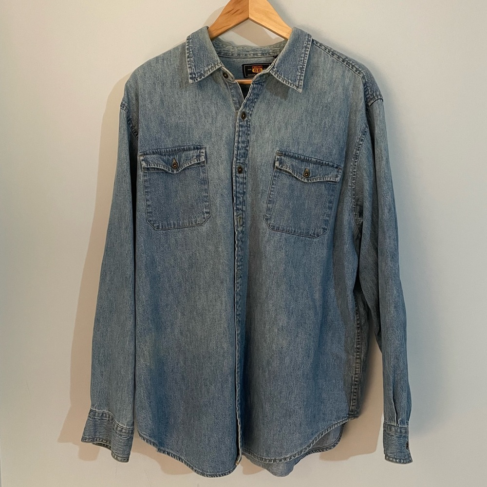 Vintage Route 66 denim button down shirt